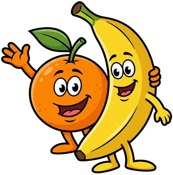Getränkemarkt Nord Orange und Banane